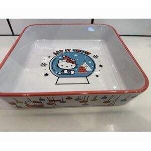 Hello Kitty Sanrio Christmas 9x9 Ceramic Baking Dish Let It Snow Kitchen New
